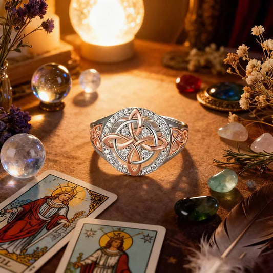 🔥Sista dagen med 60% rabatt - 🔮Handgjord Häxans Återvändo-Knuten Skyddsring✨